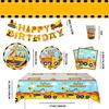 Construction Party Supplies,Tableware Set-Plates Cups Tablecloth Banner Etc Party Tableware for Dump Truck Excavator Construction Theme Party