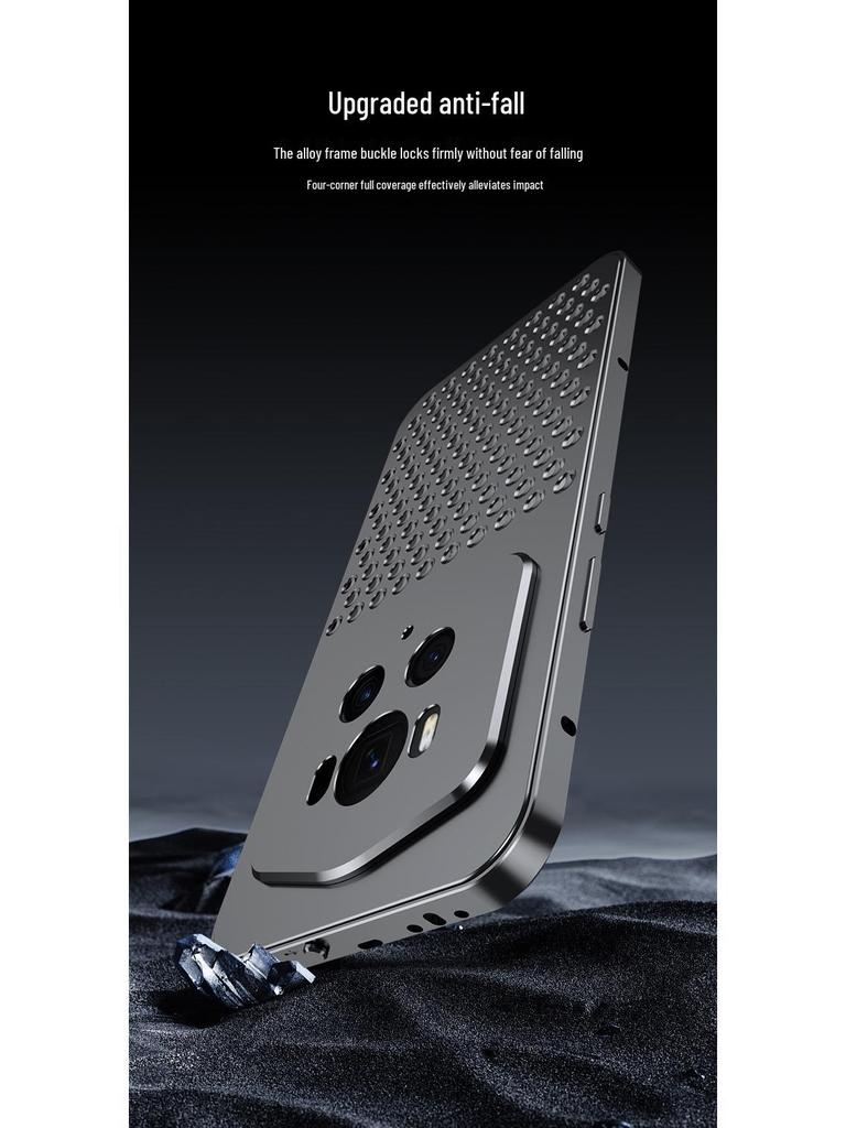 Honor Magic6 Pro Porsche Aluminum Alloy Case with Heat Dissipation & Metal Snap Button