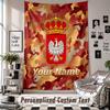 Custom Tapestry Wall Hanging, Poland Football Personalized Name Text Home Wall Decor