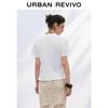 UR 2025 Women's Casual Slit Round Neck Short Sleeve T-Shirt