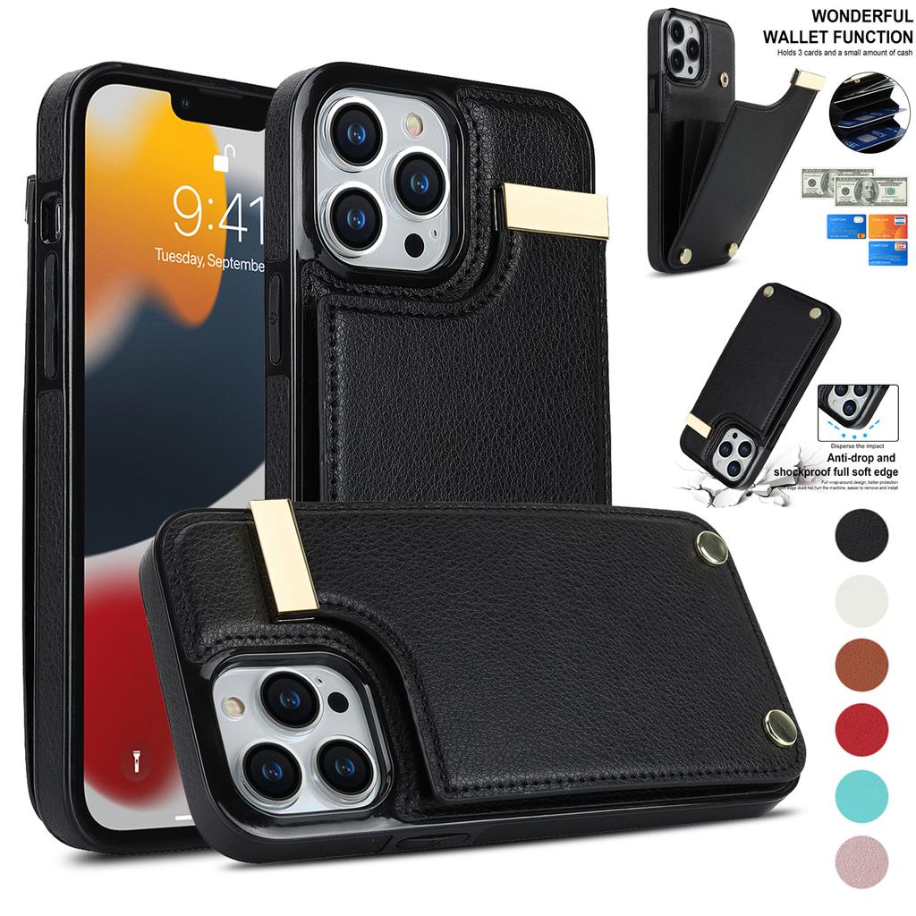 Leder-Brieftaschenhülle mit Kartenfächern für iPhone 15 14 13 12 11 Pro Max XS MAX XR 8 7 Plus/Samsung S23 S22 S21 S20 Ultra Plus A14 A13 A54 A52 A53