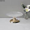 Dining Table Crystal Glass Fruit Plate Creative Living Room Candy Snack Plate Home Wedding Party Decoration Dessert Fruit Plate