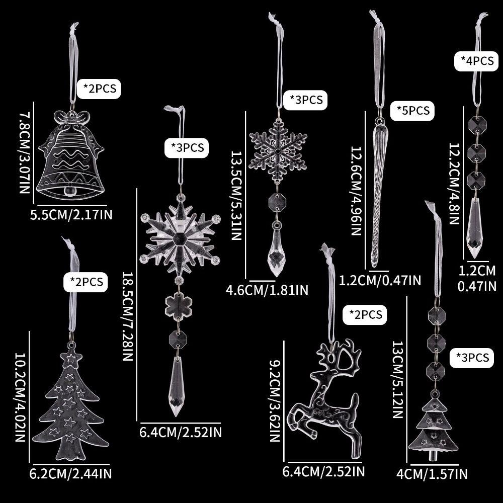 Crystal Ice Drop Snowflake Pendant Decorations Tree Hanging Decorations Party Supplies