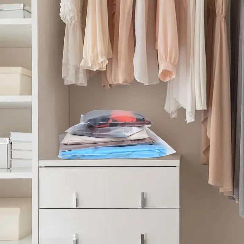 10pcs Frosted Plastic Packaging Bag Travel Storage Bag Waterproof Bag Zipper Lock Self-Sealing Clothing Packaging With Hole