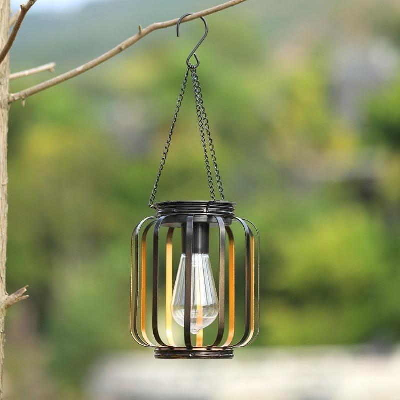 Solar Lantern Led Light Daylight Sensor Garden Lamps Lights Outdoor Waterproof Landscape Iron-art With Durable Chain Decor