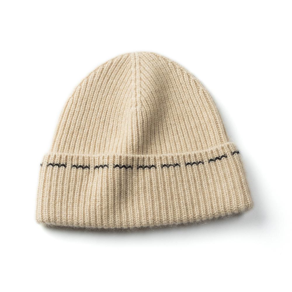 Premium Cashmere Knitted Beanies Women Men Trawler Autumn Winter Hat Soft Warm Ribbed Fisherman Hair Bonnet