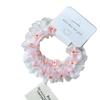 Lace Trim Macaron Color Elastic Flower Hair Tie - Korean Style