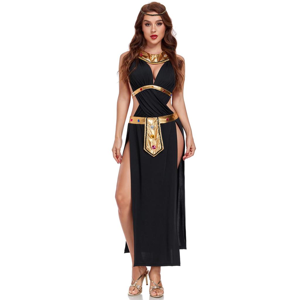 Athena Costume: Greek Goddess Halloween Outfit - S-XXL, Ancient Egyptian Mythology Queen, Party & COS Stage Wear