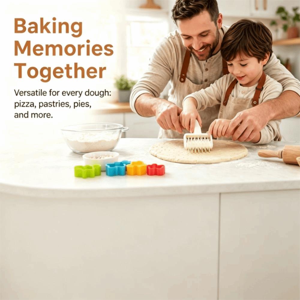 Needle Wheels Pizza Dough Docker Spiked Rolling Head Pastry Roller Dough Perforator  Pizza Crust