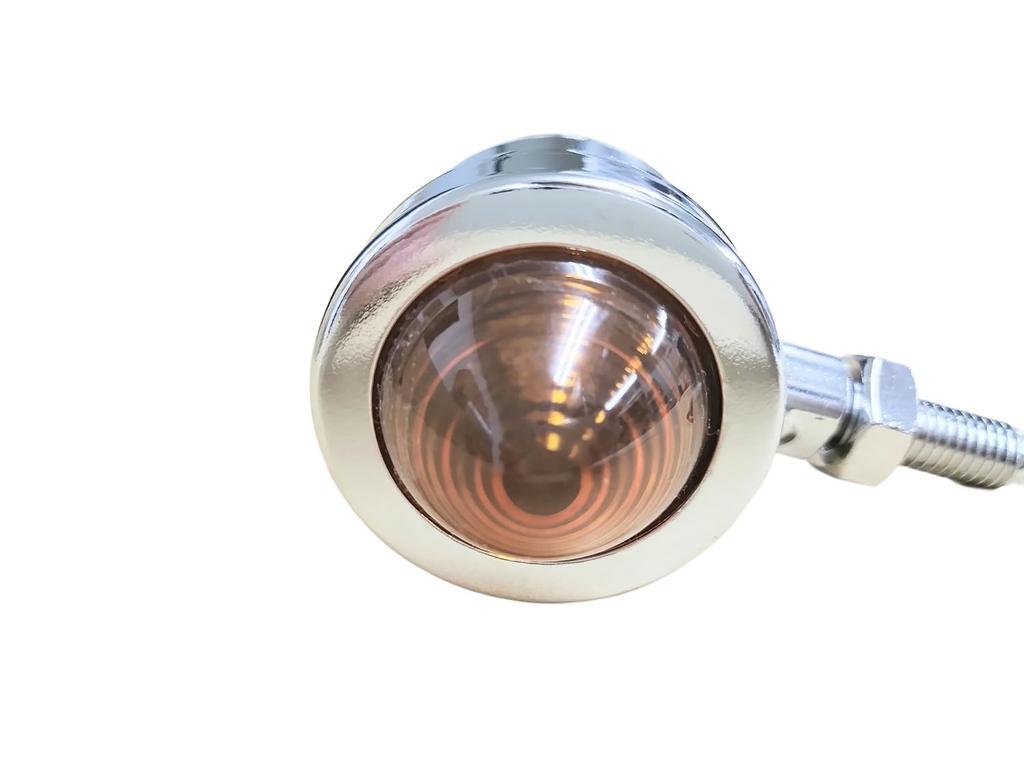 CMY Select Universal Bullet Turn Signal Bike, Chrome Plated, Universal Orange Lens (Set of 2 Chrome Orange)