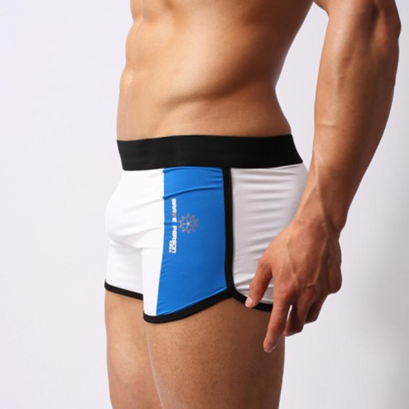 Cuecas Boxers Esportivas Masculinas Respiráveis de Cintura Baixa com Cós Contrastante e Design de Painéis Laterais Roupa Íntima Esportiva