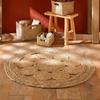Esra ROUND JUTE RUG 80cm Decorative NATURAL
