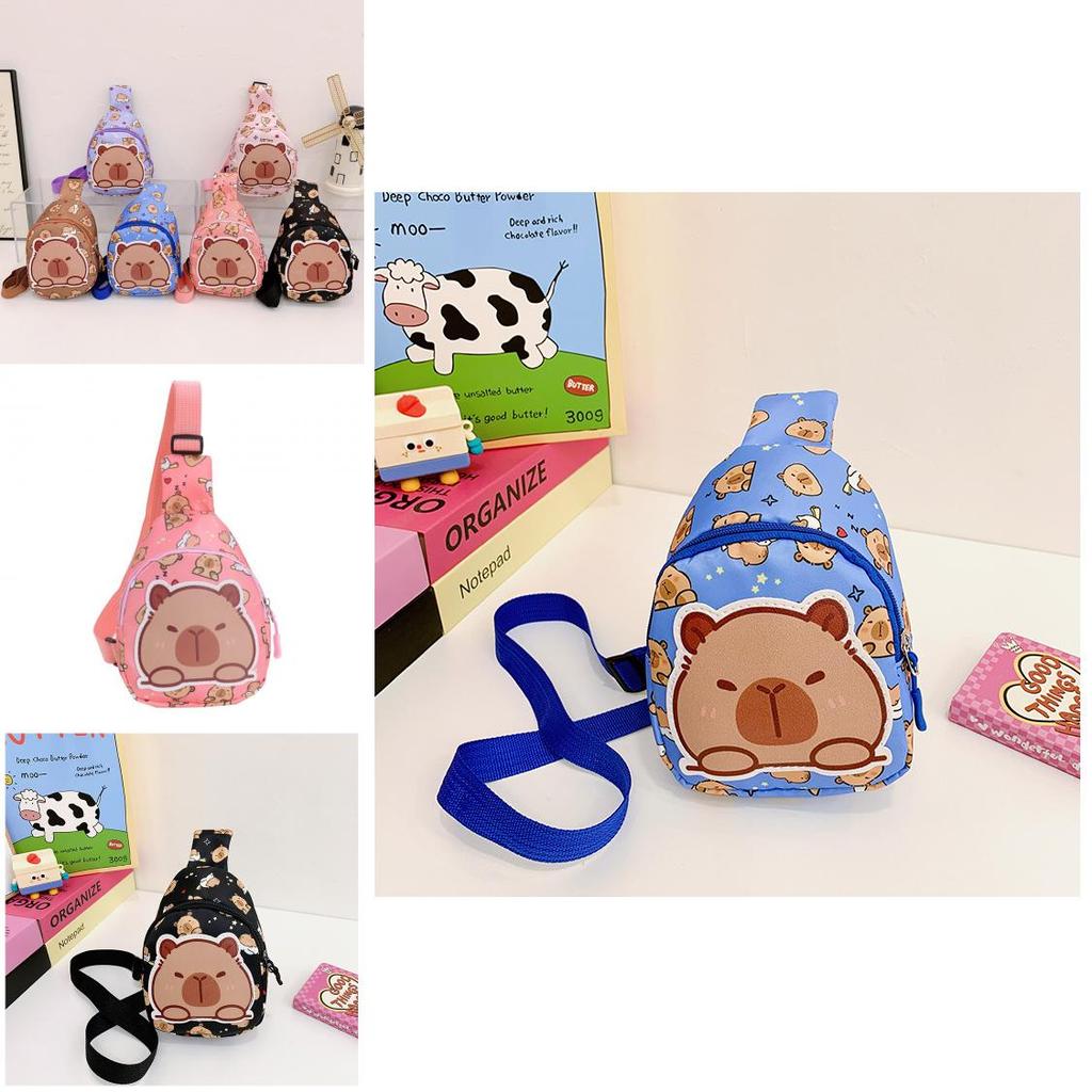 Cartoon Kids Crossbody Bag Ultra Lightweight Nylon Sling Pouch For Outdoor Activities And Daily Use