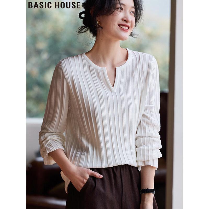 

Базовый женский вязаный топ Basic House с V-образным вырезом и длинным рукавом L