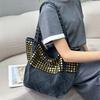 2025 Luxury Women Handmade Rivets Denim Punk Handbags Fashion Large Capacity Tote Bags New Brand Casual Hand-held Shoulder Bag