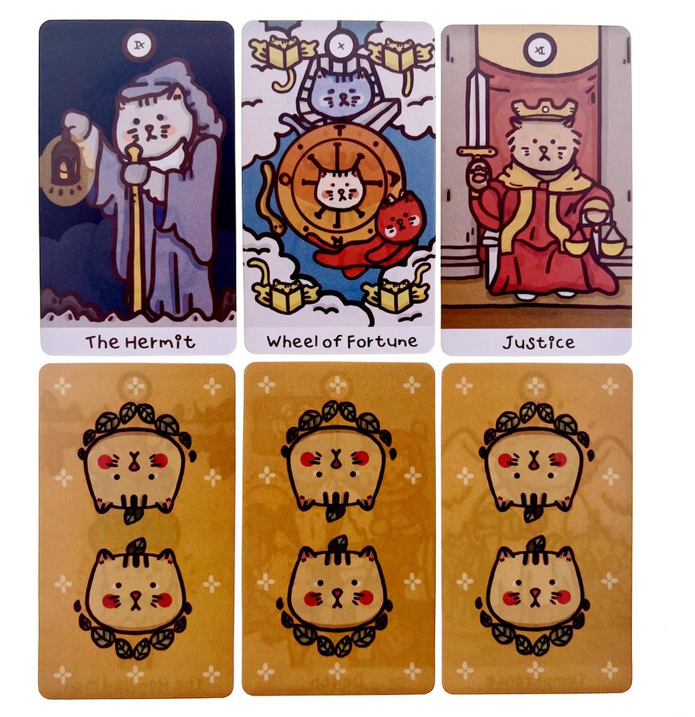 Cattitude Tarot Cards Guidebook Cute Cat Card Game Tarot Deck with PDF New Beginner Divination Oracle Party Game Occult
