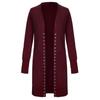 Women Long Sleeve Cardigan Long Button Coat Solid Color Casual Loose Cardigan