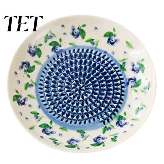 Piatto Grattugia Pomodoro Piatto Aglio in Ceramica, Grattugia Manuale Frutta Zenzero Formaggio, Disco di Macinazione Sicuro Tritatutto da Cucina Multifunzione Piatto per