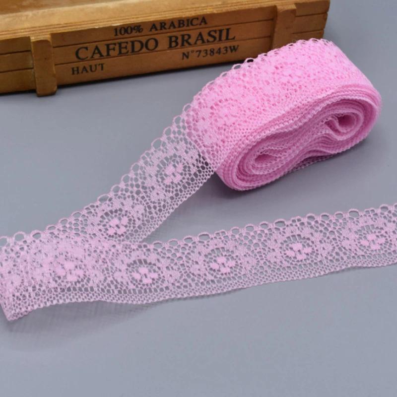 10 Yards High Quality Beautiful White Lace Ribbon Tape 40MM Lace Trim DIY Embroidered For Sewing Decoration African Lace Fabric
