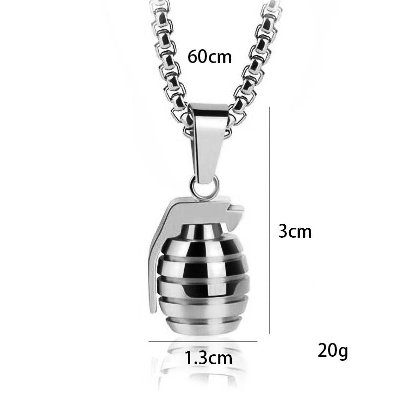 Personalized Men's Grenade Fashion Necklace Retro Punk Style Men's Pendant