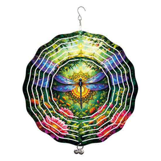 Dragonfly Wind Spinner Bird Kinetic Spinner Hanging Animated Wind Spinner with 3D Animation Effect for Outdoor Yard Garden Decoration