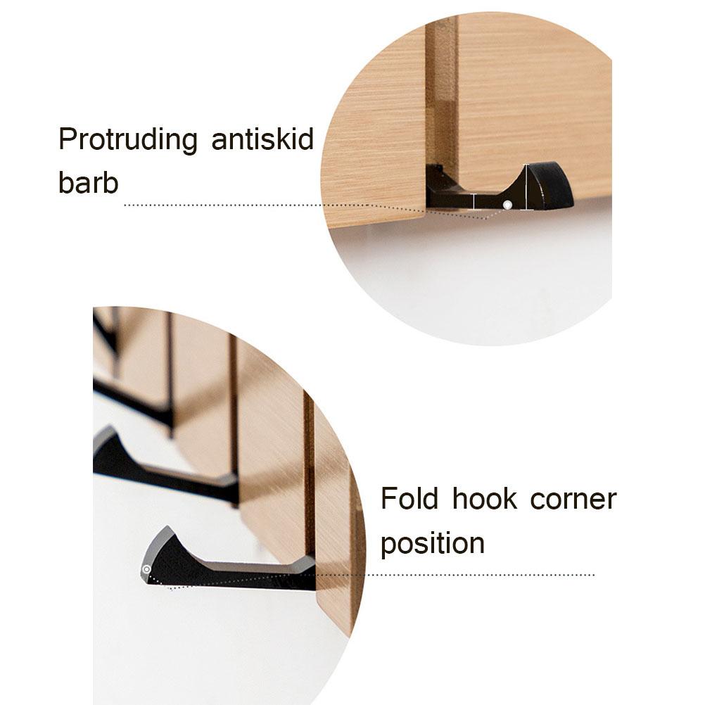 Drewniany Haczyk na Ubrania Podwójny Sposób Montażu Składany Haczyk na Drzwi Ścianę