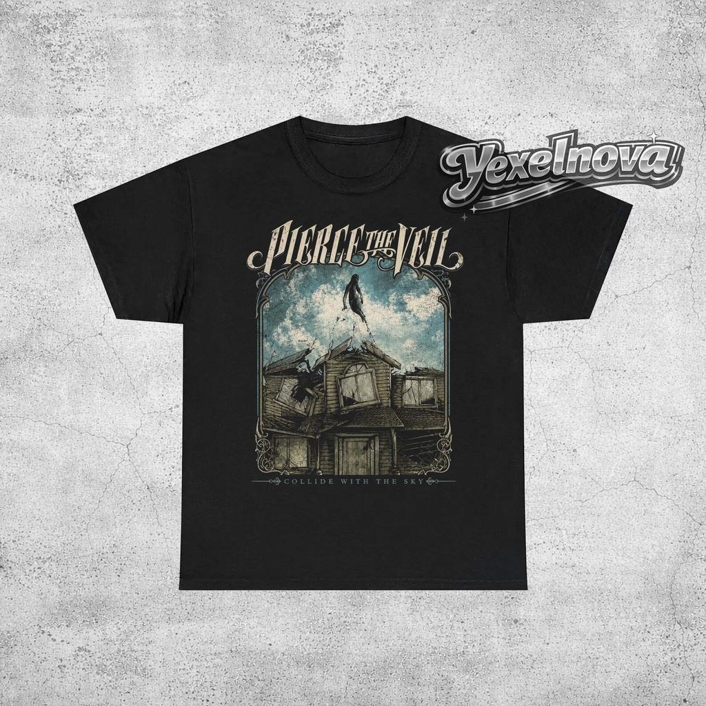 T-Shirt Pierce The Veil Collide With The Sky – Merchandising della Band Abbigliamento Rocker