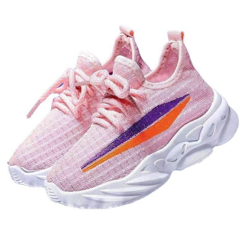 Men's and Women's Shoes, Spring New One-foot Non-slip Children's Running Shoes, Lightweight Breathable Mesh Casual Sneakers