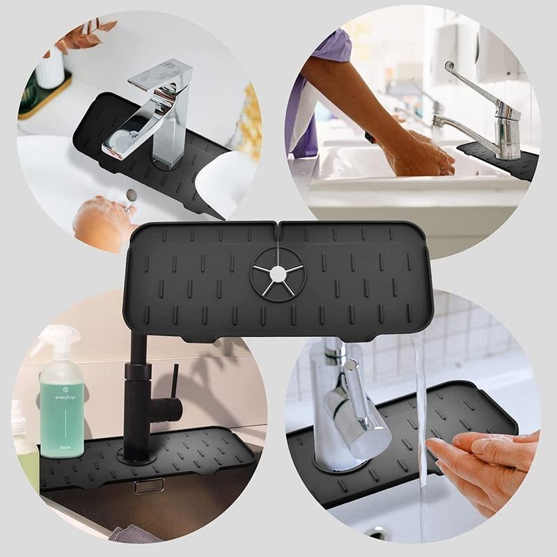 Sink Splash Guard Silicone Faucet Splash Catcher Countertop Protector for Kitchen Bathroom Kitchen Gadgets Sink Accessories