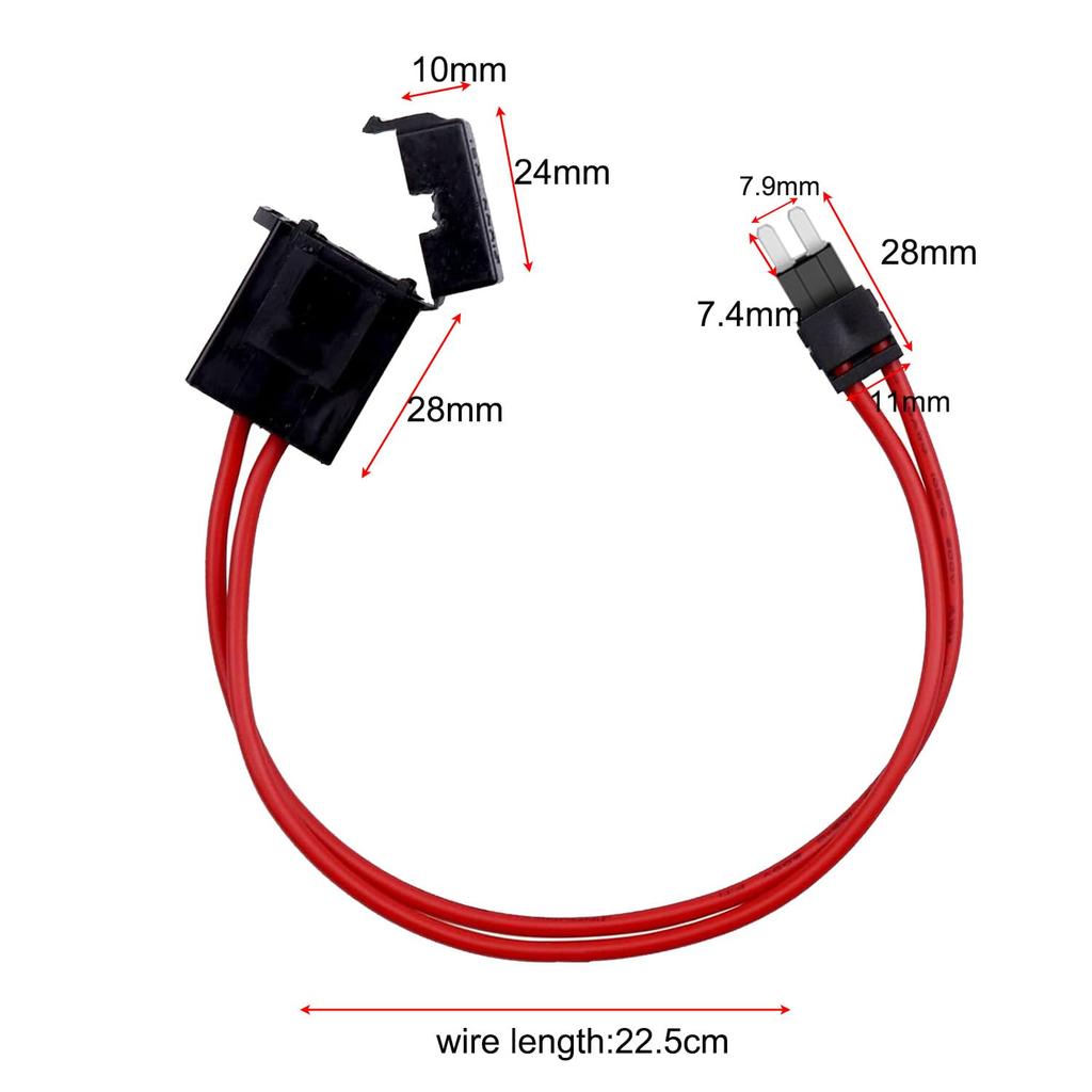 KILIGEN 2pcs 12-24V 16AWG Special Car Fuse Holder Connector Micro2 Type Fuse Holder