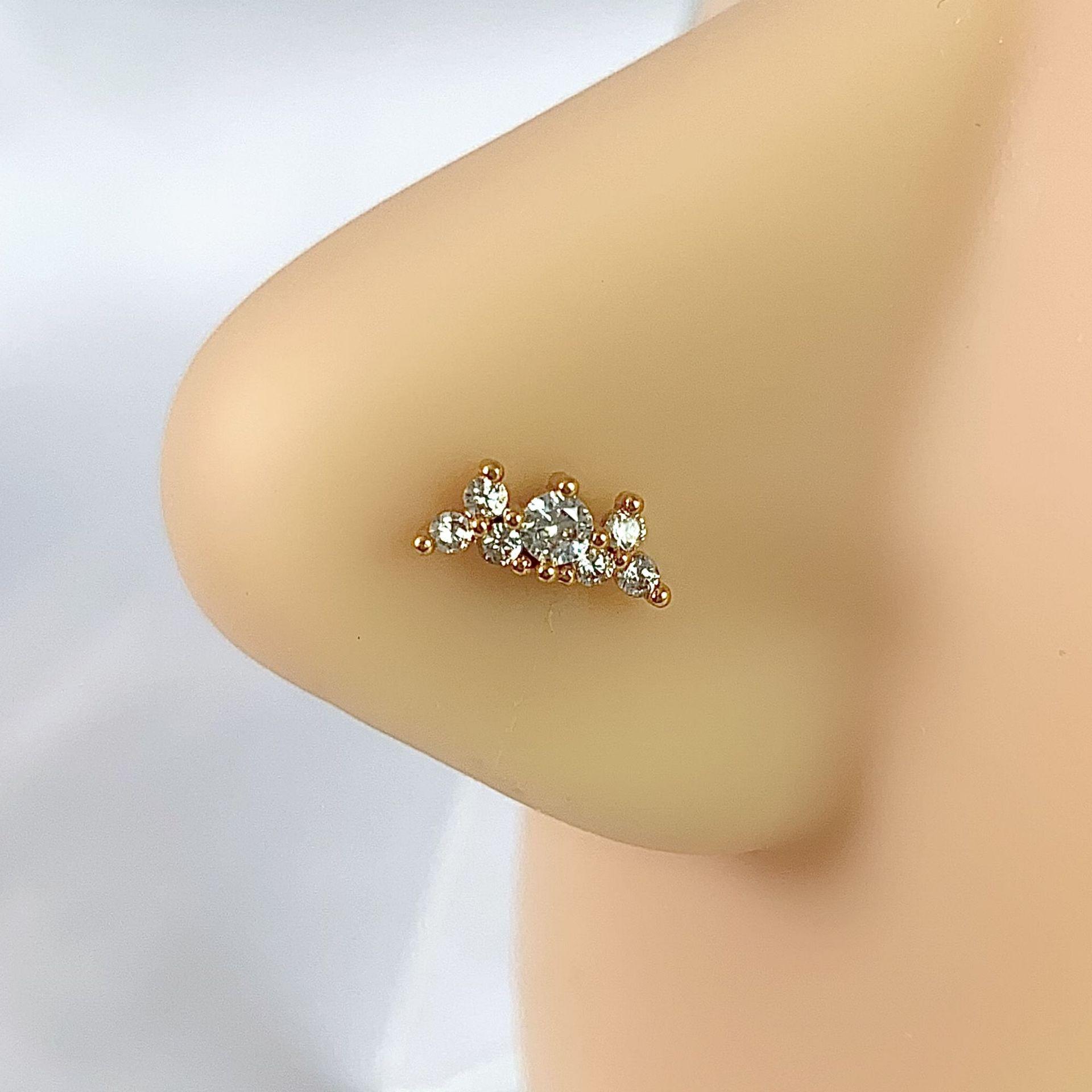 

Женское высококлассное медное кольцо для носа с цирконом неправильной формы