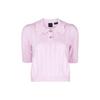 Short Sleeve Doll Collar Fitted Knit Top Women Tops Light-Purple 103162A1Q3-N78