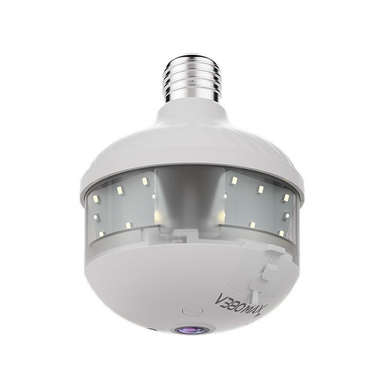 V380 Panoramic WiFi Bulb Camera with Dual-Light Night Vision & Remote Control