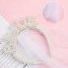 Fascia Bianca da Sposa Corona di Perle con Velo Sposa Futura Decorazione Matrimonio Regalo Bridal Shower Forniture Festa di Addio al Nubilato