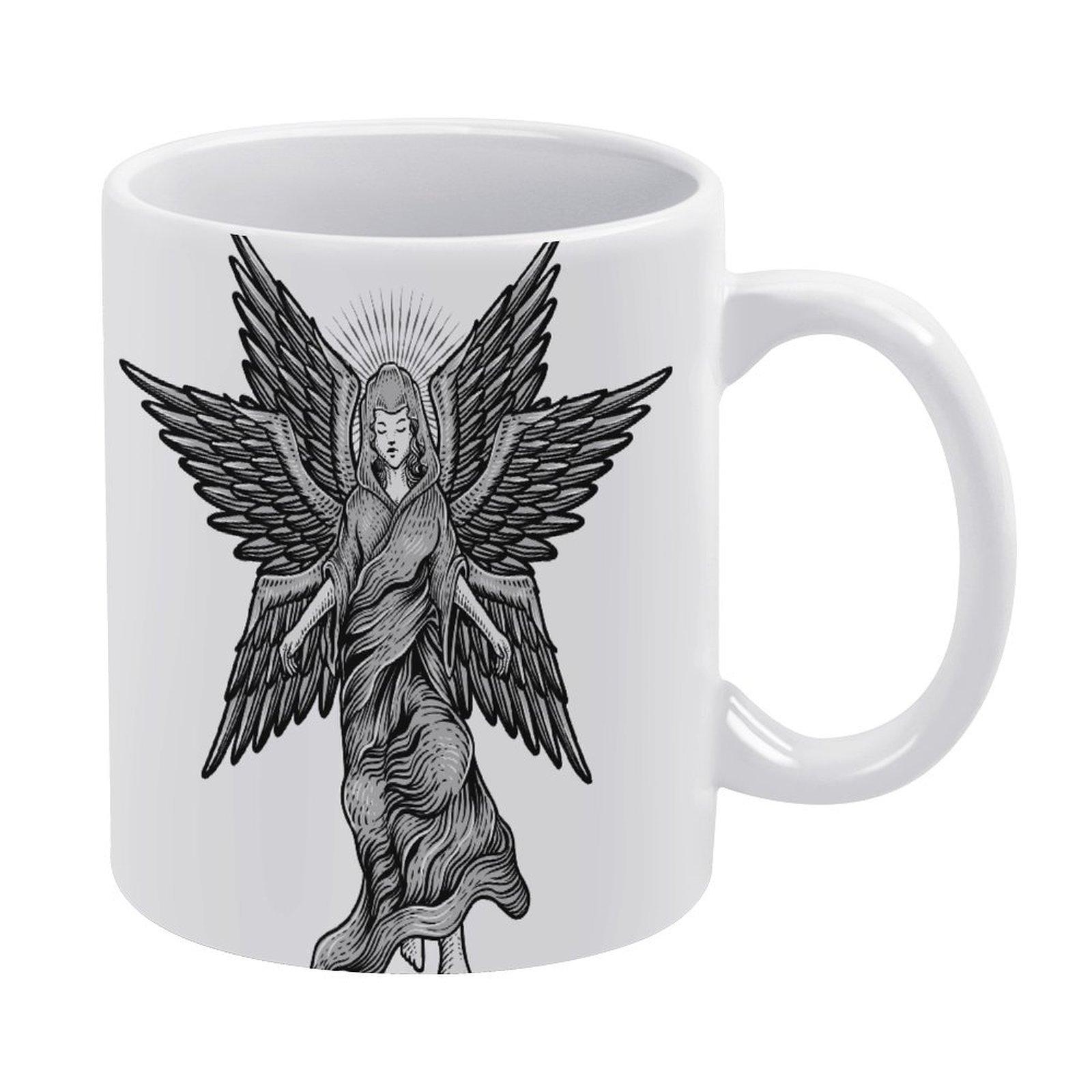 

Белая керамическая кружка 11 унций с двухсторонним принтом, глянцевым корпусом и прочная на ощупь для любителей горячих напитков дома белый