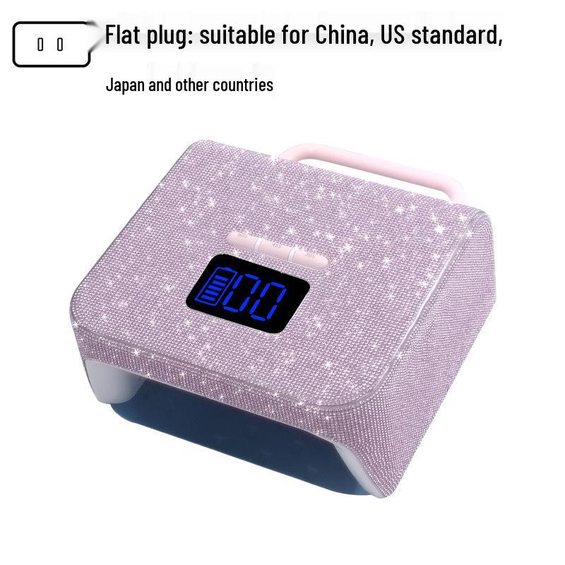 

BY10 Rhinestone Nail Lamp: 220W Rechargeable Quick-Drying Phototherapy Machine for Salons