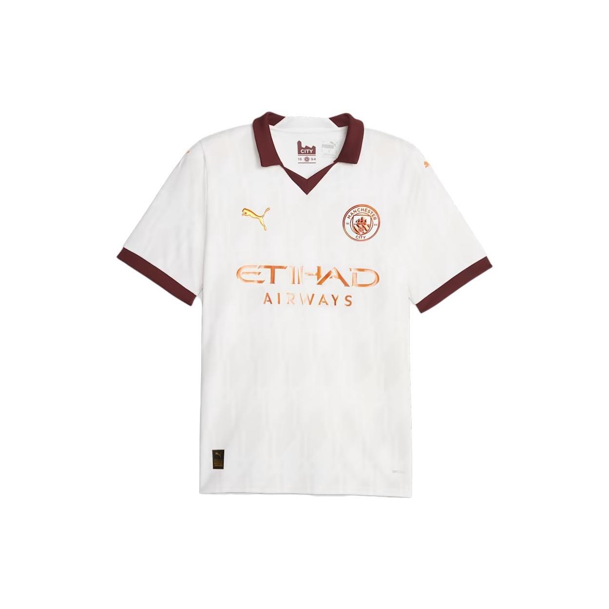 PUMA 2023-24 Manchester City Men s Stadium Away Jersey White 770449-02 S