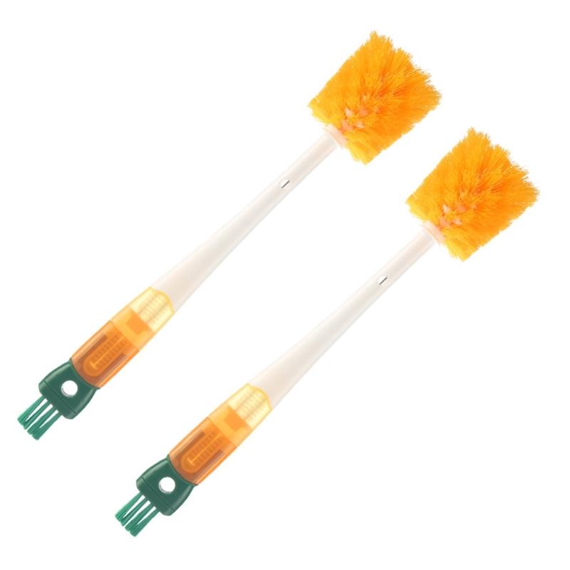 

2Pieces MultiFunctional Cup Scrubber Brush Long Handle Dish Cup Brush for Feeding Bottle Mug Cup Cleaning Kitchen Tool оранжевый