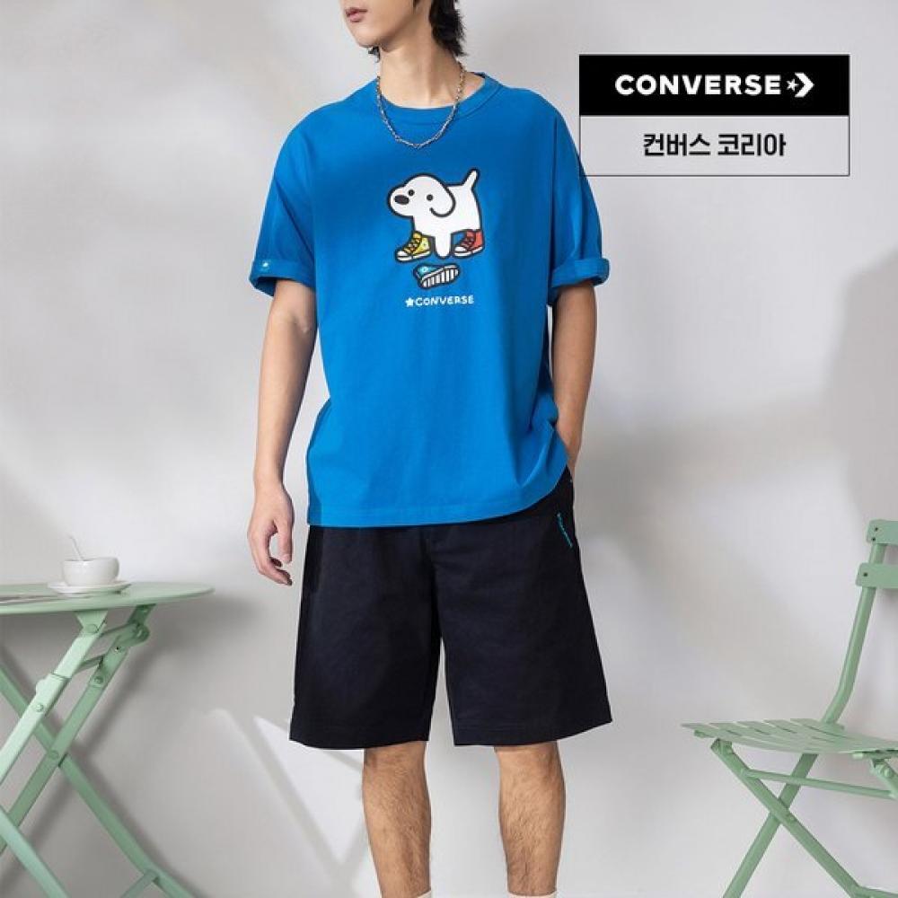 Converse Summer Short Sleeve Sneaker Tee Blue Uck177 Bir