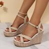 Summer new sandals women's wedge heel waterproof platform platform platform sandals high heel sandals women's shoes