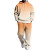 Set da uomo a 2 pezzi con felpa e pantaloni cargo con elastico in vita per abbigliamento casual