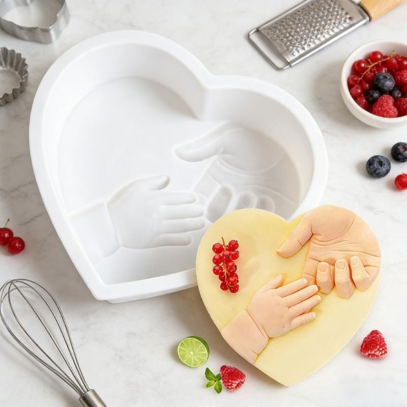 Heart And Footprint Shape Silicone Cake Cast Molds For DIY Baking Perfect For Family Parties Kids Birthday Celebration
