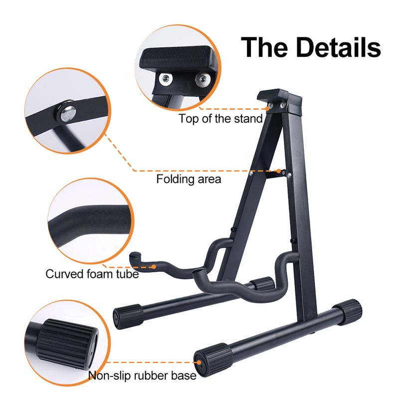 Foldable MetaL Guitar Stand Universal for Holder for Acoustic/Electric Guitar Ukulele Violin Banjo