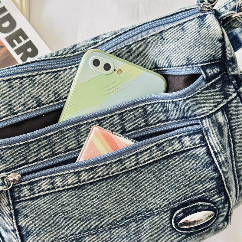 Denim Bag Women's Commuter Tote Bag Large Capacity Crossbody Bag
