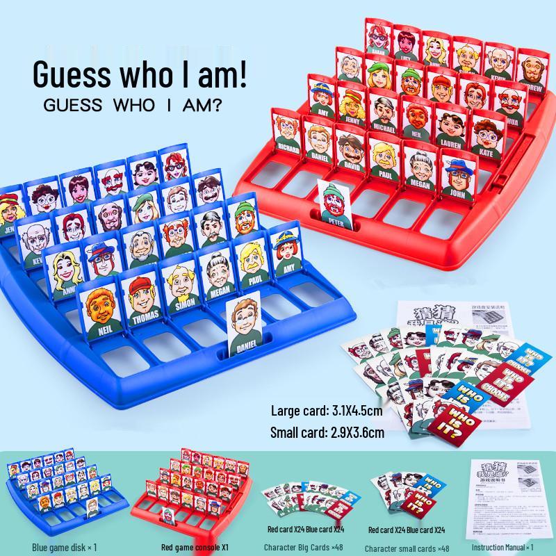 Ben Kimim? İki Oyunculu Kart Oyunu - İnsanları ve Hayvanları Tahmin Et, Ebeveyn-Çocuk Etkileşimli Eğitici Masa Oyunu