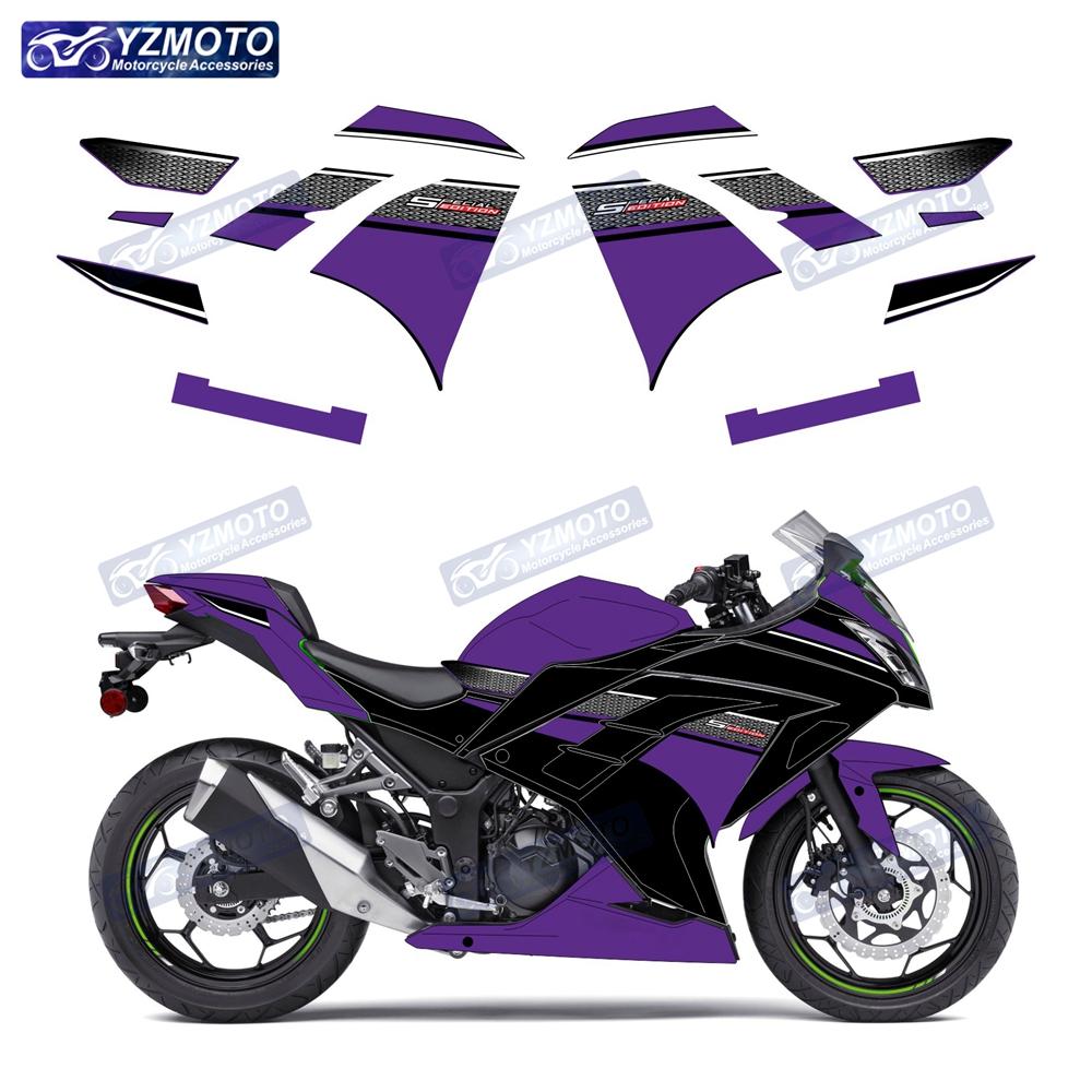 For Kawasaki NINJA300 Ninja300 EX300 Motorcycle Fairing Shell Decal Reflective Waterproof Racing Outer Panel Sticker Decoration