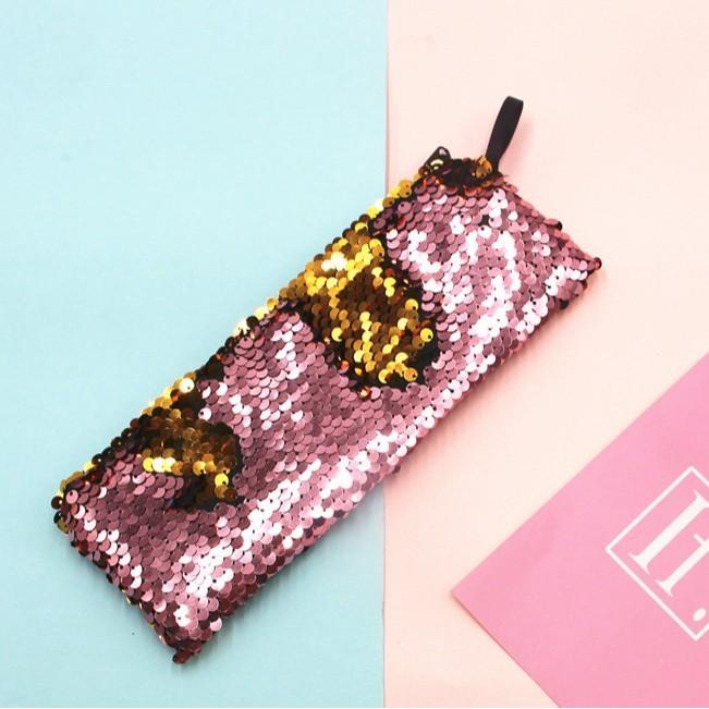 Glitter Two Mermaid Tone Pencil Case Earphone Data Cable Organizer Bag Students