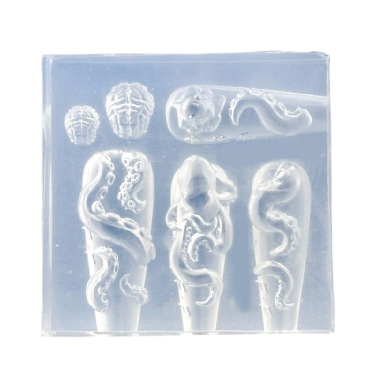Professional Grade Transparent Nail Silicone Mold With Intricate Octopus Detailing Manicure Mould For Creative Accessories 1