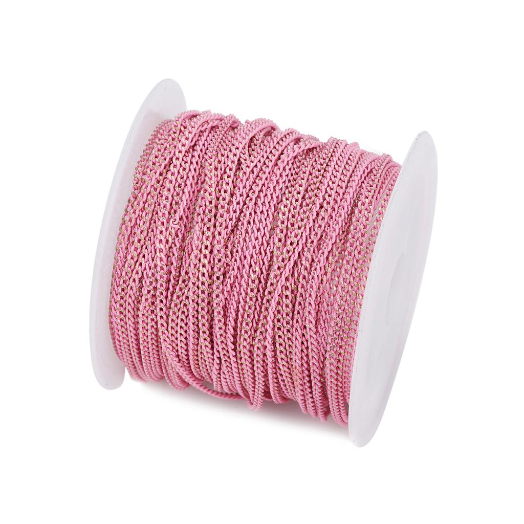 10 yards/Roll Flat Grinding Skin Chains Diy Jewelry Making Connectors Bracelets Necklace Width 1.5 Mm Copper Bulk Chain Finding