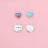 Gradient Resin Heart Charm in Sterling Silver for DIY Bracelets, Necklaces & Jewelry Weaving